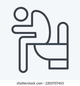 Icono Diarrea. adecuado para el símbolo de la gripe. estilo de línea. diseño simple editable. vector de plantilla de diseño. ilustración simple