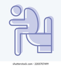 Icon Diarrhö. geeignet für Grippesymbol. zwei Töne. einfaches Design bearbeitbar. Designvorlage, Vektor. einfache Abbildung