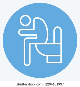Icon Diarrhea. suitable for flu symbol. blue eyes style. simple design editable. design template vector. simple illustration