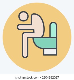 Icono Diarrea. adecuado para el símbolo de la gripe. estilo mate de color. diseño simple editable. vector de plantilla de diseño. ilustración simple