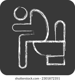 Icon Diarrhea. suitable for flu symbol. chalk Style. simple design editable. design template vector