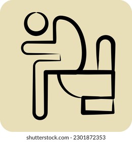 Icon Diarrhea. suitable for flu symbol. hand drawn style. simple design editable. design template