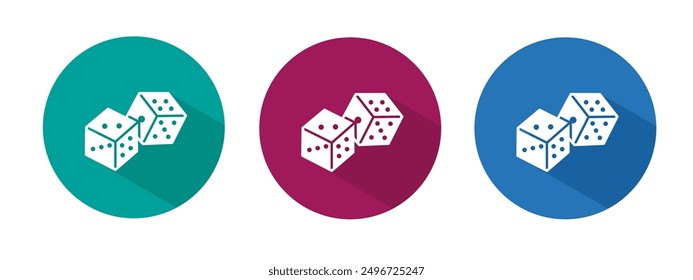Icon for dice vector illustration in flat.