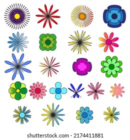 con flores diferentes. Ilustración vectorial. imagen de stock. 