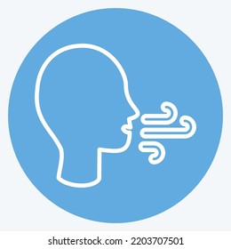 Icon Difficulty Breathing. suitable for flu symbol. blue eyes style. simple design editable. design template vector. simple illustration