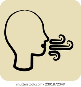 Icon Difficulty Breathing. suitable for flu symbol. hand drawn style. simple design editable. design template