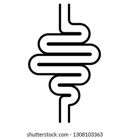 icon digestive tract, the intestines, the vector sign of gastrointestinal health, stomach bowel