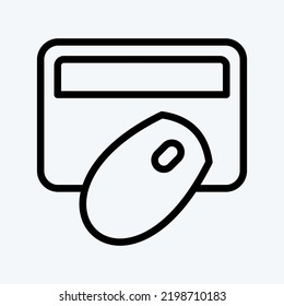 Icon Digital Banking. suitable for education symbol. line style. simple design editable. design template vector. simple illustration