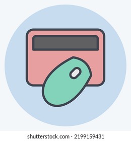 Icon Digital Banking. suitable for education symbol. color mate style. simple design editable. design template vector. simple illustration