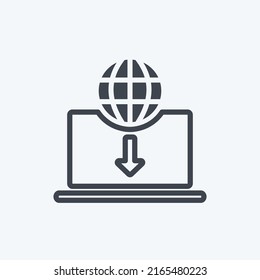 Icon Digital Commerce. suitable for Education symbol. line style. simple design editable. design template vector. simple symbol illustration