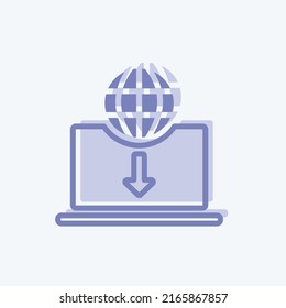 Icon Digital Commerce. suitable for Education symbol. two tone style. simple design editable. design template vector. simple symbol illustration