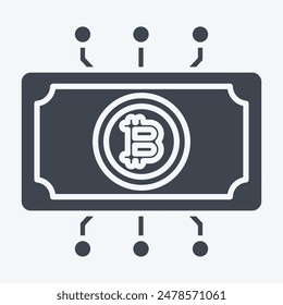 Icon Digital Currency. related to Cryptography symbol. glyph style. simple design illustration