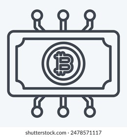 Icon Digital Currency. related to Cryptography symbol. line style. simple design illustration