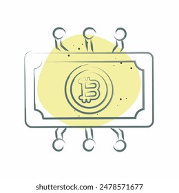 Icon Digital Currency. related to Cryptography symbol. Color Spot Style. simple design illustration