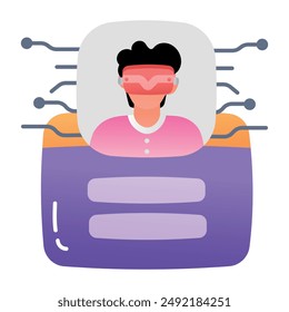 Eine Ikone der digitalen Identität im flachen Stil 