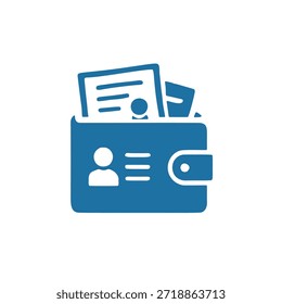 Ícone Carteira de Identidade Digital: Uma carteira digital segura que contém credenciais verificáveis (ID, diplomas).