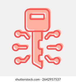 Icon digital key. Crypto currency elements. Icon in two tone style.