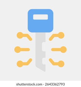 Icon digital key. Crypto currency elements. Icon in flat style.