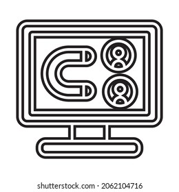 icon digital marketing line elegant and simple, good for mobile apps and web design