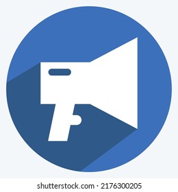 Icon Digital Marketing. suitable for digital web symbol. long shadow style. simple design editable. design template vector. simple symbol illustration