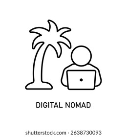 Icon a digital nomad, isolated against a clean background.