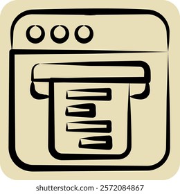 Icon Digital Receipt. related to Dropshipping symbol. hand drawn style. design editable