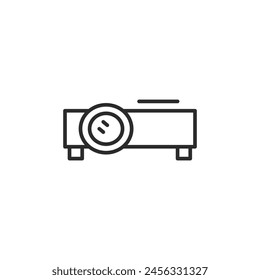 Icon of a digital video projector, commonly used in presentations, conferences, and home cinemas to display visual content. Ideal for technology and entertainment-related designs. Vector illustration