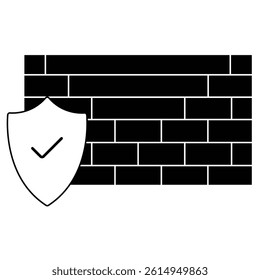 Icon of a digital wall symbolizing protection from unauthorized access.