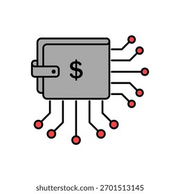 Icon a digital wallet, isolated against a clean background.