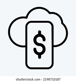 Icon Digital Wallet. suitable for education symbol. line style. simple design editable. design template vector. simple illustration