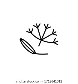 The icon of dill. Outline illustration vector. Pictogram for web page, mobile app, promo. UI UX GUI design element. Editable stroke. Vector.