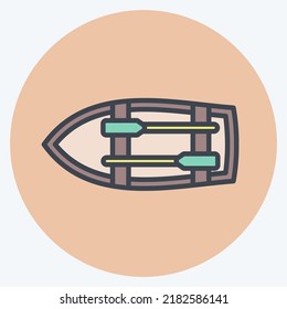 Icon Dinghy. suitable for Education symbol. color mate style. simple design editable. design template vector. simple illustration