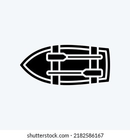 Icon Dinghy. suitable for Education symbol. glyph style. simple design editable. design template vector. simple illustration