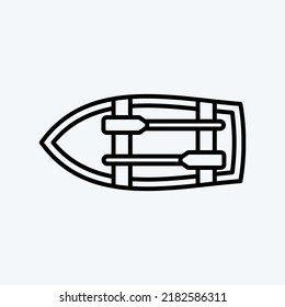 Icon Dinghy. suitable for Education symbol. line style. simple design editable. design template vector. simple illustration