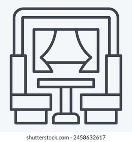 Icon Dining Car. related to Train Station symbol. line style. simple design illustration