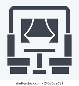 Icono de coche de comedor. relacionado con el símbolo de la estación de tren. estilo glifo. ilustración de diseño simple