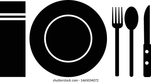 icon of dining equipment in the restaurant