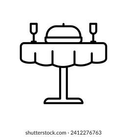 Icon of dinner table with meals and drinks
