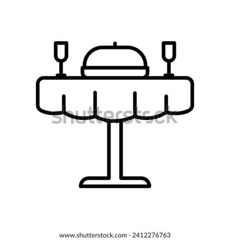 Icon of dinner table with meals and drinks
