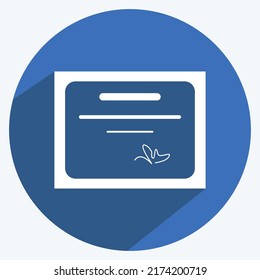 Icon Diploma. suitable for Web Interface symbol. long shadow style. simple design editable. design template vector. simple symbol illustration