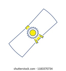 Icon of Diploma. Thin line design. Vector illustration.