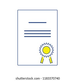 Icon of Diploma. Thin line design. Vector illustration.