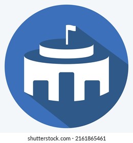 Icon Diplomatic Building. suitable for Community symbol. long shadow style. simple design editable. design template vector. simple symbol illustration