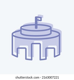 Icon Diplomatic Building. suitable for Community symbol. two tone style. simple design editable. design template vector. simple symbol illustration