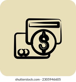 Icono Pagos Directos. adecuado para el símbolo educativo. estilo dibujado a mano. diseño simple editable