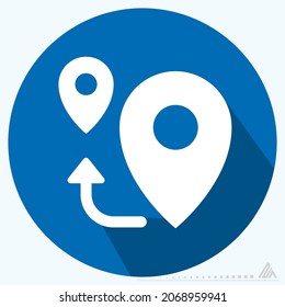 Icon Direction 3 - Long Shadow Style - Simple illustration, Editable stroke, Design template vector, Good for prints, posters, advertisements, announcements, info graphics, etc.