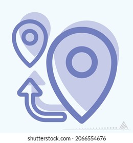 Icon Direction 3 - Two Tone Style - Simple illustration, Editable stroke, Design template vector, Good for prints, posters, advertisements, announcements, info graphics, etc.