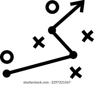 Icon of direction arrow as concept of strategy and tactic