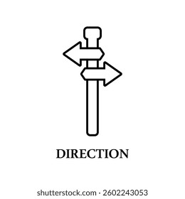 Icon a direction, isolated against a clean background.