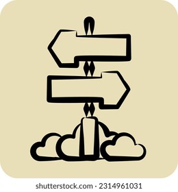 Icon Direction. related to Amusement Park symbol. hand drawn style. simple design editable. simple illustration